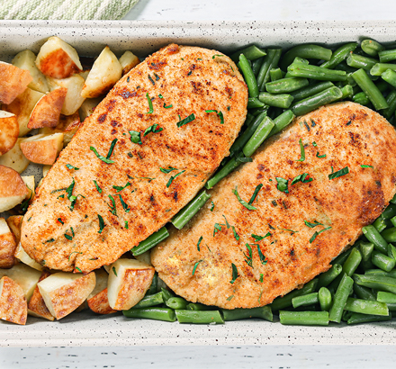 Tender Chicken Breasts And Vegetables Pan