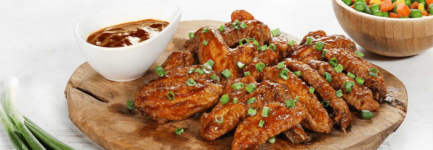 BBQ Fried Wings with Mixed Vegetables